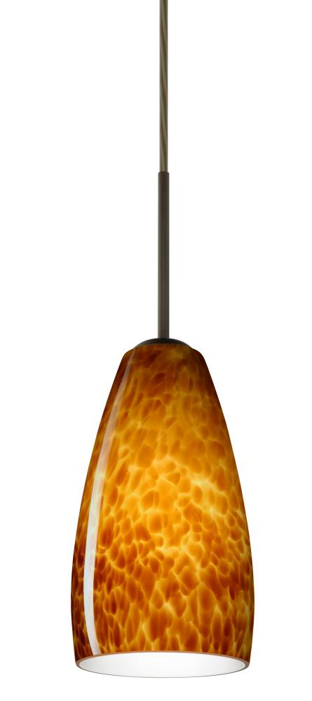 Besa Chrissy Pendant For Multiport Canopy Bronze Amber Cloud 1x9W LED