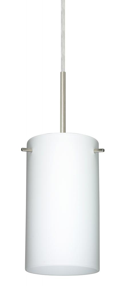 Besa Stilo 7 Pendant For Multiport Canopy Satin Nickel Opal Matte 1x40W G9