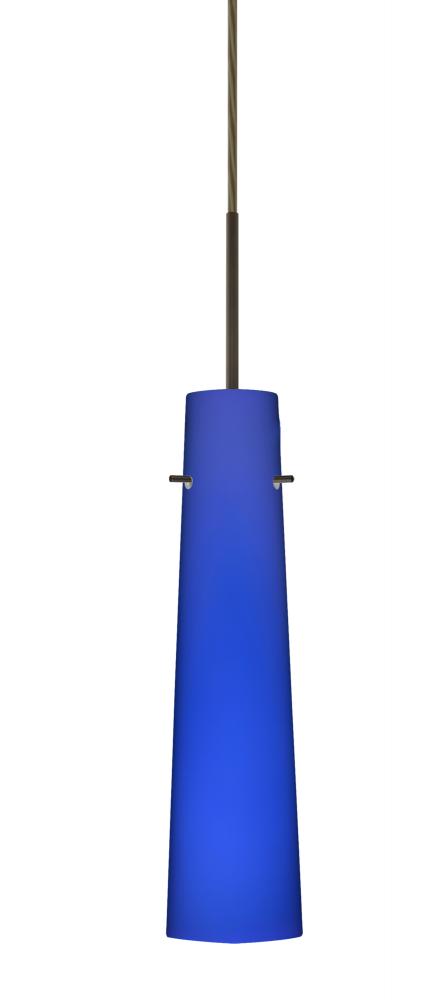 Besa Camino Pendant For Multiport Canopy Bronze Cobalt Blue Matte 1x40W Halogen