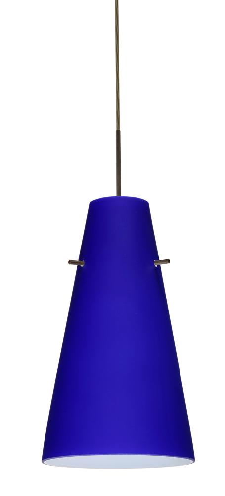 Besa Cierro LED Pendant For Multiport Canopy J Cobalt Blue Matte Bronze 1x9W LED