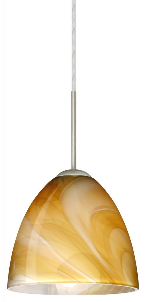 Besa Vila LED Pendant For Multiport Canopy Honey Satin Nickel 1x9W LED
