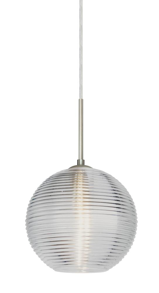 Besa Kristall 8 Pendant For Multiport Canopy Satin Nickel Clear 1x9W LED