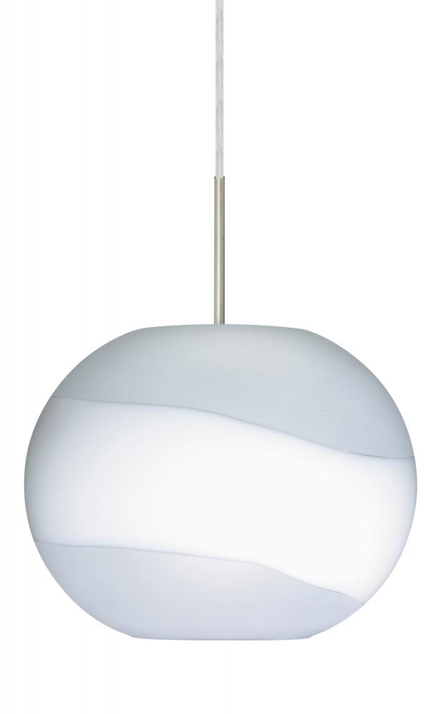 Besa Luna LED Pendant For Multiport Canopy Opal Frost Satin Nickel 1x9W LED