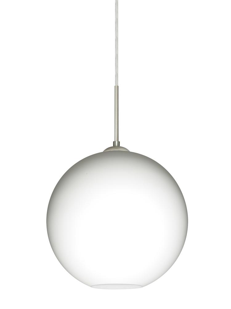 Besa Coco 10 Pendant For Multiport Canopy, Opal Matte, Satin Nickel Finish, 1x60W Med