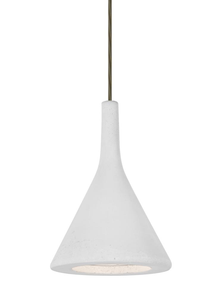Besa Gala Pendant For Multiport Canopy, White, Bronze Finish, 1x9W LED