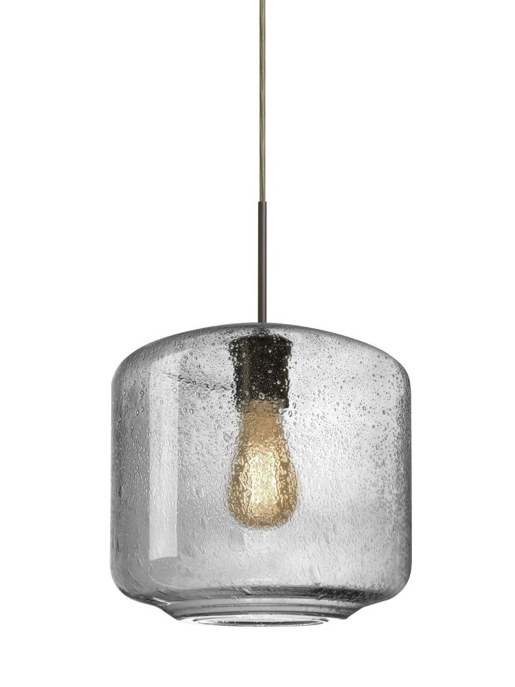 Besa Niles 10 Pendant For Multiport Canopy, Clear Bubble, Bronze Finish, 1x4W LED Fil
