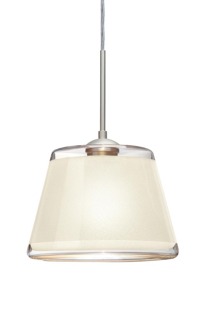 Besa Pendant For Multiport Canopy Pica 9 Satin Nickel White Sand 1x9W LED