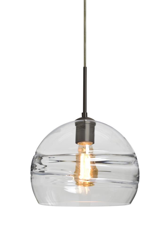 Besa Spirit 10 Pendant For Multiport Canopy, Clear, Bronze Finish, 1x8W LED Filament
