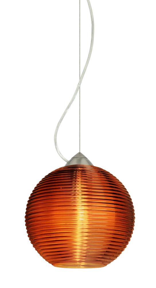 Besa Kristall 8 Pendant Satin Nickel Amber 1x9W LED