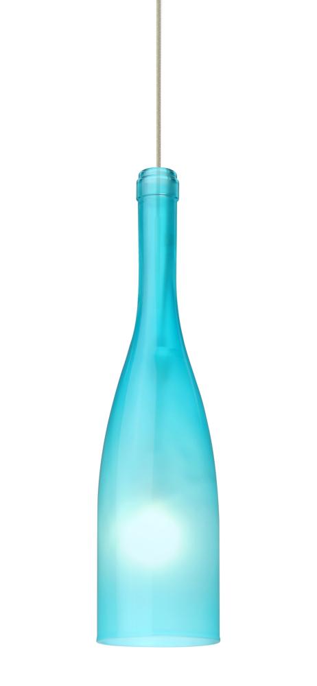 Besa Pendant Botella 12 Satin Nickel Blue Frost 1x35W Halogen