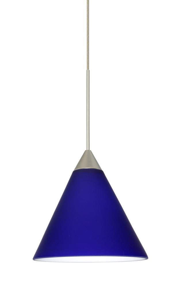 Besa Pendant Kani Satin Nickel Cobalt Blue Matte 1x5W LED