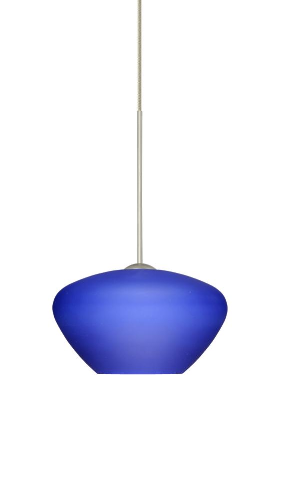 Besa Pendant For Multiport Canopy Peri Satin Nickel Blue Matte 1x5W LED