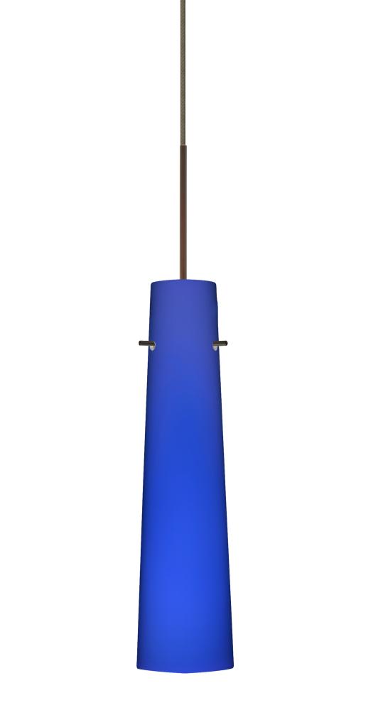 Besa Camino Pendant Bronze Cobalt Blue Matte 1x50W Halogen