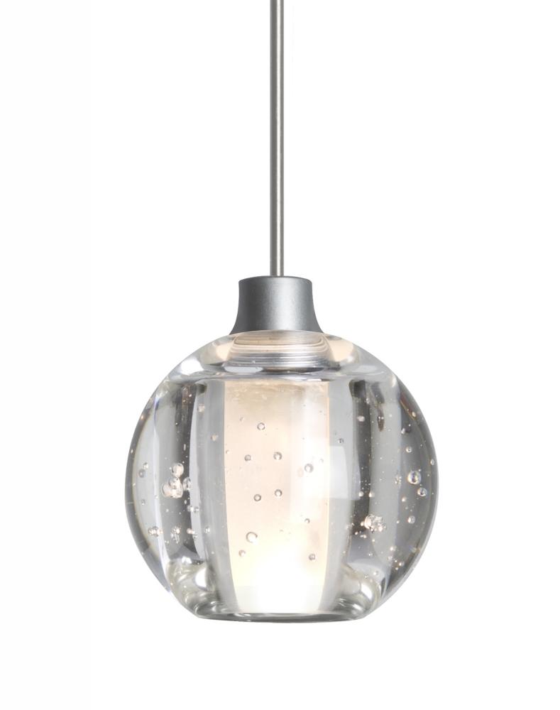 Besa, Boca 5 Cord Pendant For Multiport Canopies, Clear Bubble, Satin Nickel Finish,