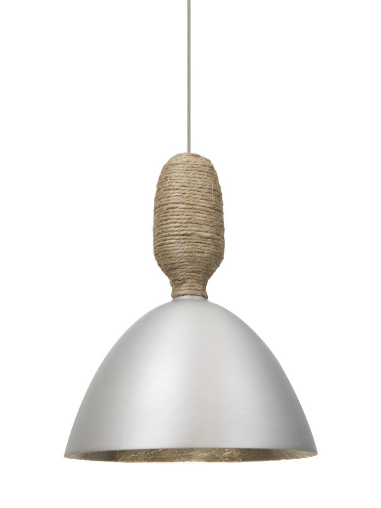 Besa Creed Cord Pendant For Multiport Canopy, Satin Nickel With Silver Reflector, Sat
