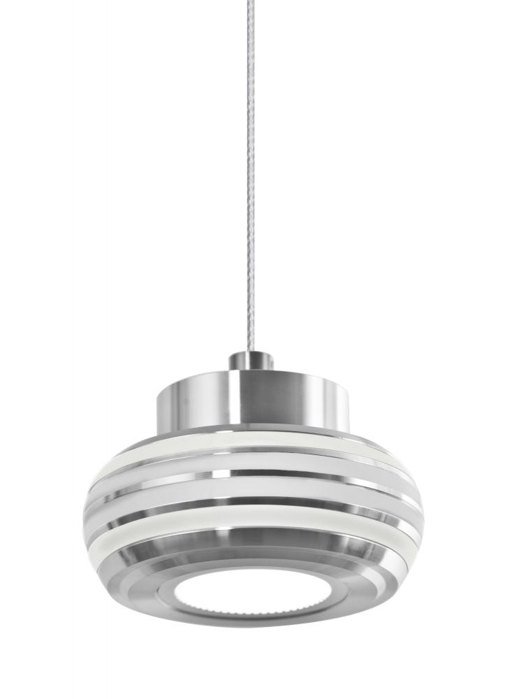 Besa, Flower Cord Pendant For Multiport Canopy, Clear/Frost, Satin Nickel Finish, 1x3