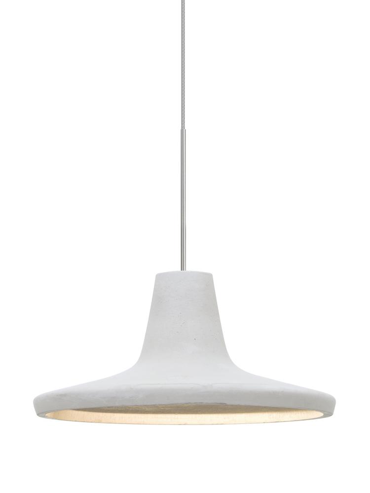 Besa Modus Cord Pendant For Multiport Canopy, White, Satin Nickel Finish, 1x9W LED