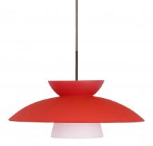 Besa Lighting 1JC-451331-BR - Besa Trilo 15 Pendant Bronze Red Matte 1x75W Medium Base