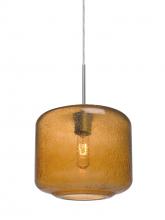 Besa Lighting 1JC-NILES10AM-SN - Besa Niles 10 Pendant, Amber Bubble, Satin Nickel Finish, 1x60W Medium Base T10