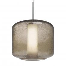 Besa Lighting 1JC-NILES10SO-LED-SN - Besa Niles 10 Pendant, Smoke Bubble/Opal, Satin Nickel Finish, 1x5W LED