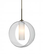 Besa Lighting 1JC-PLATOCL-LED-BR - Besa, Plato Cord Pendant, Clear/Opal, Bronze Finish, 1x5W LED