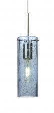 Besa Lighting 1JT-JUNI10BL-SN - Besa, Juni 10 Cord Pendant, Blue Bubble, Satin Nickel, 1x60W Medium Base