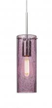 Besa Lighting 1JT-JUNI10PL-EDIL-SN - Besa, Juni 10 Cord Pendant, Plum Bubble, Satin Nickel, 1x4W LED Filament