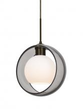 Besa Lighting 1JT-MANASM-BR - Besa Mana Pendant, Smoke/Opal, Bronze Finish, 1x60W Medium Base