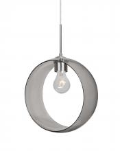 Besa Lighting 1JT-PLATOSM-SN-NI - Besa, Plato Cord Pendant, Smoke, Satin Nickel Finish, 1x60W Medium Base