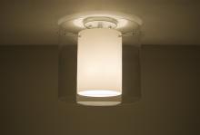 Besa Lighting 1KM-C18407-LED-SN - Besa Ceiling Pahu 12 Satin Nickel Clear/Opal 1x11W LED