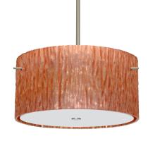 Besa Lighting 1KT-4008CS-SN - Besa Stem Pendant Tamburo 16 Satin Nickel Stone Copper Foil 3x100W Medium Base