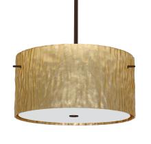 Besa Lighting 1KT-4008GS-LED-BR - Besa Tamburo 16 Pendant Stone Gold Foil Bronze 3x11W LED