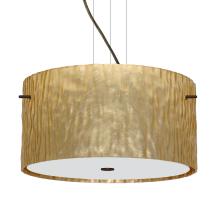 Besa Lighting 1KV-4008GS-LED-BR - Besa Tamburo 16 Pendant Stone Gold Foil Bronze 3x11W LED