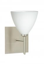 Besa Lighting 1SW-177907-LED-SN-SQ - Besa Wall With SQ Canopy Mia Satin Nickel Opal Matte 1x5W LED