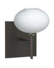 Besa Lighting 1SW-561207-BR-SQ - Besa Wall With SQ Canopy Lasso Bronze Opal Matte 1x40W G9