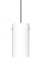 Besa Lighting 1TT-412007-LED-SN - Besa Stem Pendant Stilo 12 Satin Nickel Opal Matte 1x11W LED