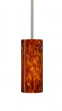 Besa Lighting 1TT-412318-LED-SN - Besa Stilo 10 LED Pendant Amber Cloud Satin Nickel 1x9W LED