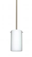 Besa Lighting 1TT-440407-MED-SN - Besa Stem Stilo 7 Pendant Satin Nickel Opal Matte 1x40W B10 Med