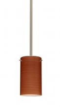 Besa Lighting 1TT-4404CH-LED-SN - Besa Stem Stilo 7 Pendant Satin Nickel Cherry 1x9W LED