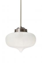 Besa Lighting 1TT-MIRAFR-EDIL-SN - Besa Mira Stem Pendant Satin Nickel Frost 1x4W LED Filament