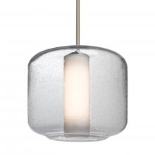 Besa Lighting 1TT-NILES10CO-LED-SN - Besa Niles 10 Pendant, Clear Bubble/Opal, Satin Nickel Finish, 1x5W LED