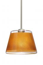 Besa Lighting 1TT-PIC9GD-SN - Besa Stem Pendant Pica 9 Satin Nickel Gold Sand 1x75W Medium Base