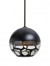 Besa Lighting 1TT-ROCKYBK-LED-BR - Besa, Rocky Stem Pendant, Black, Bronze Finish, 1x9W LED