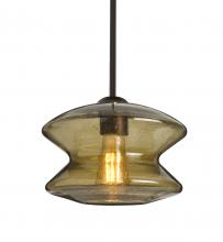 Besa Lighting 1TT-ZENLT-EDIL-BR - Besa, Zen Stem Pendant , Latte Bubble, Bronze Finish, 1x8W LED Filament