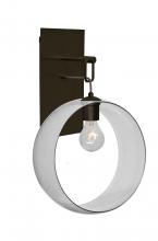 Besa Lighting 1WP-PLATOCL-BR-NI - Besa, Plato Wall Pendant, Clear, Bronze Finish, 1x60W Medium Base