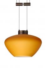 Besa Lighting 1XA-541080-BR - Besa Pendant Peri Bronze Amber Matte 1x50W Halogen