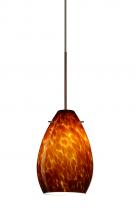 Besa Lighting 1XC-171318-BR - Besa Pendant Pera 6 Bronze Amber Cloud 1x50W Halogen