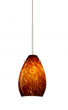 Besa Lighting 1XC-171318-SN - Besa Pendant Pera 6 Satin Nickel Amber Cloud 1x50W Halogen