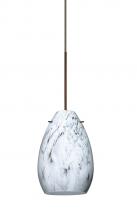 Besa Lighting 1XC-1713MG-LED-BR - Besa Pendant Pera 6 Bronze Marble Grigio 1x5W LED