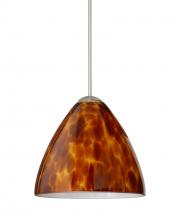 Besa Lighting 1XC-177918-SN - Besa Pendant Mia Satin Nickel Amber Cloud 1x50W Halogen